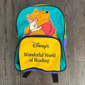 VINTAGE KIDS WINNIE THE POOH PIGLET BOOK BAG BACKPACK SMALL 12”X9”